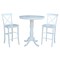 International Concepts Round 36 in Rd Extension Dining Table 40.9 inH, 2 X-Back Bar Height Stools, White, 36 W, 48 L, Wood K08-36RXT-S6133 - alternate 2